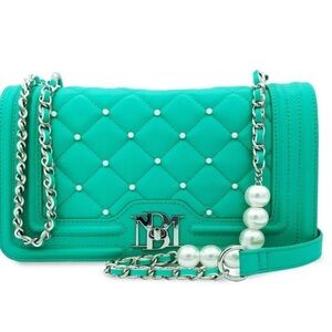 Badgley Mischka Teal Quilted Crossbody Bag